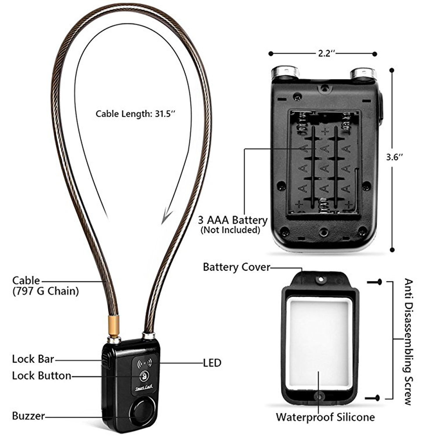 CABLE LOCK DIGITAL KEYPAD - Image 4